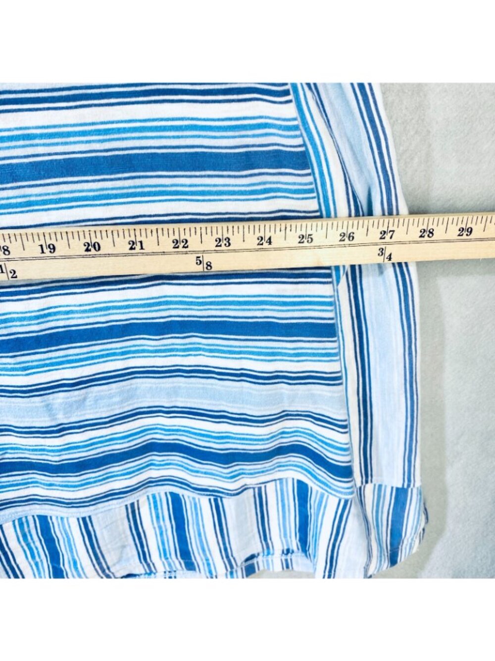 Lands End Tank Dress Womens Large Blue Cotton Stripe Popover Mini Beach Preppy - Picture 14 of 16